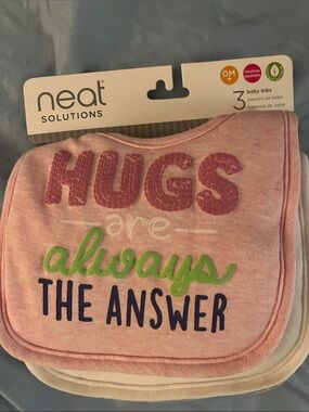 Carter's Pink Bibs with Green & Navy Accents (3-Pack)
